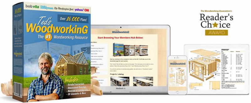 Ted’s Woodworking plan library on screen