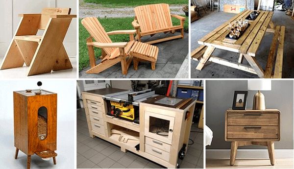 Simple beginner woodworking projects, a shelf and a small bench